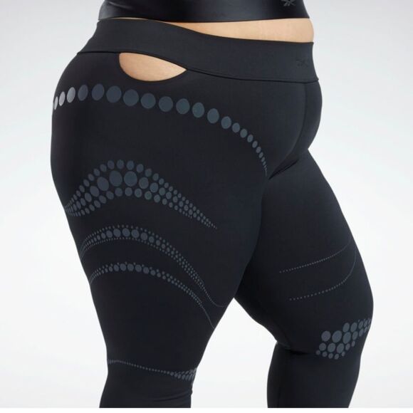 Cardi B x Reebok 4x 26/28 NWT Black Cut-Out Leggings GYM WORKOUT Activewear - Picture 13 of 16